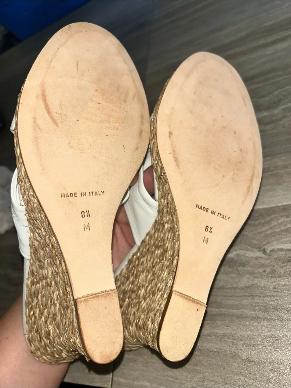 Michael Kors Cream Twisted-Strap Espadrille Wedge Sandals